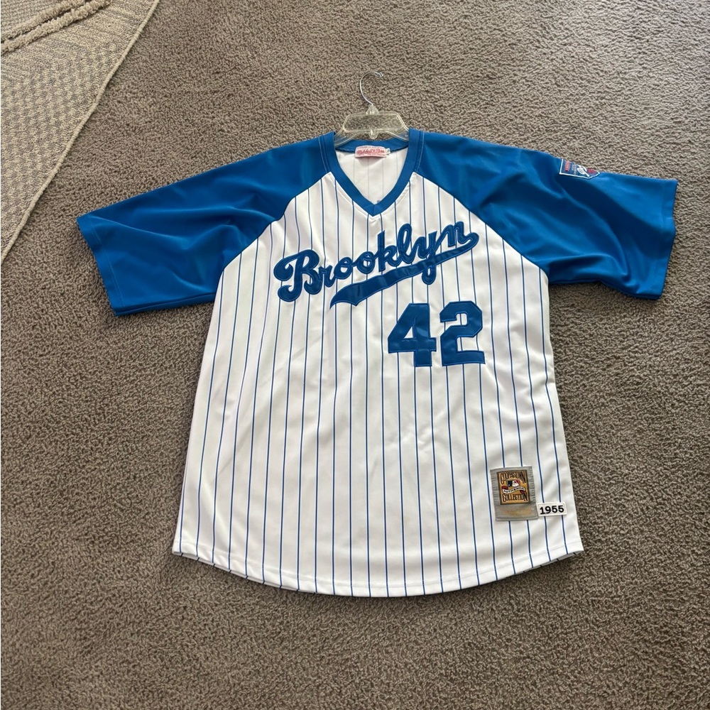 Blue Dodgers 1955 Ebbets Field Robinson jersey
#42